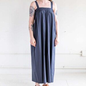 Black Crane Pleated Wideleg Jumpsuit Size S